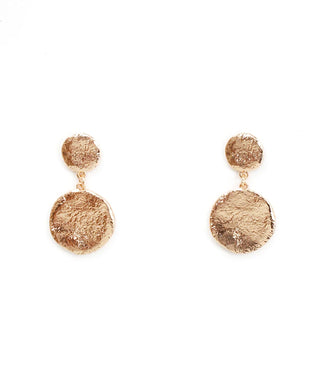 Double Hammered Disc Drip Earrings