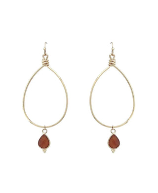 Wire Teardrop with Charm Earrings