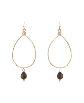 Wire Teardrop with Charm Earrings