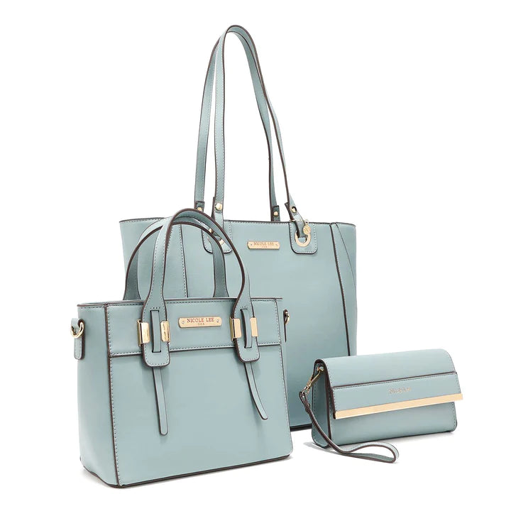 Nicole Lee, Blue Dakota Handbag Set