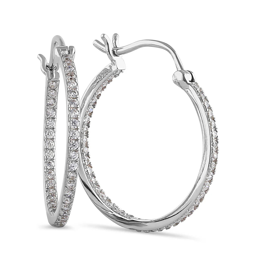 Sterling Silver Double Layer Hoop Earrings