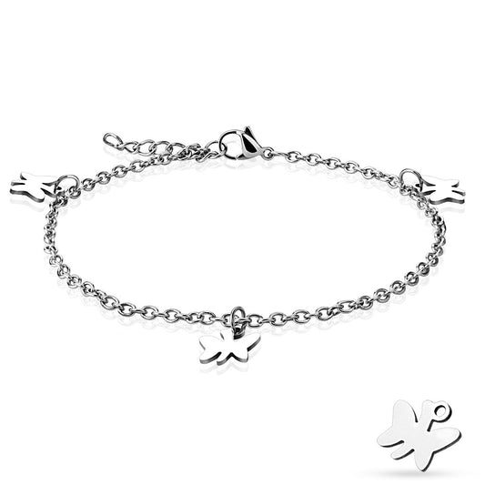 Dangling Butterfly Charm Anklet