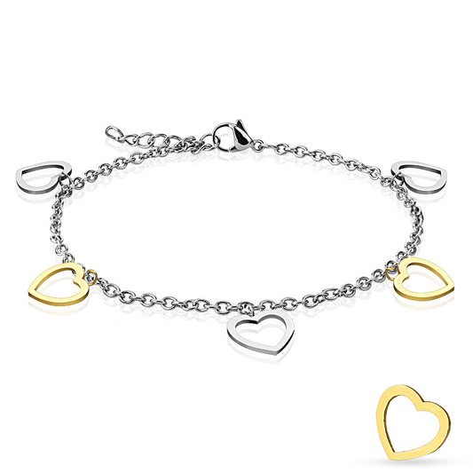 Two Tone Heart Anklet
