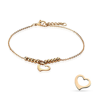 Dangling Heart & Beads Anklet