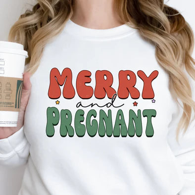 Merry Pregnant Crew Sweatshirt