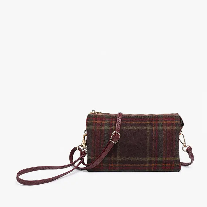 Riley Plaid 3 Compartment Crossbody/Wristlet