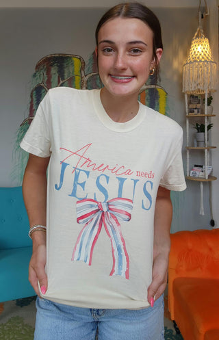 America Needs Jesus Tee