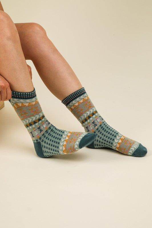 Geometric Graphic Crew Socks