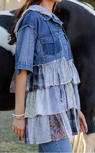 Maggie Hooded Denim Top