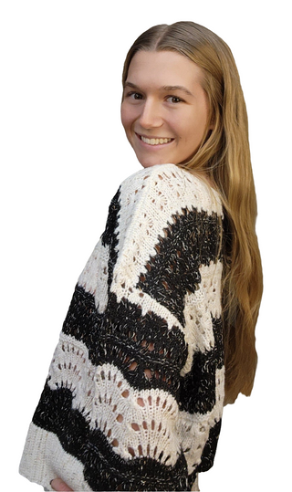 Striped Crochet Light Sweater