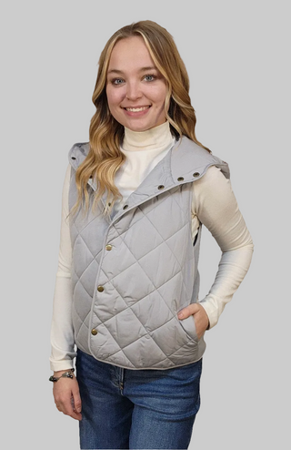 Quilted Puffer Hoodie Vest