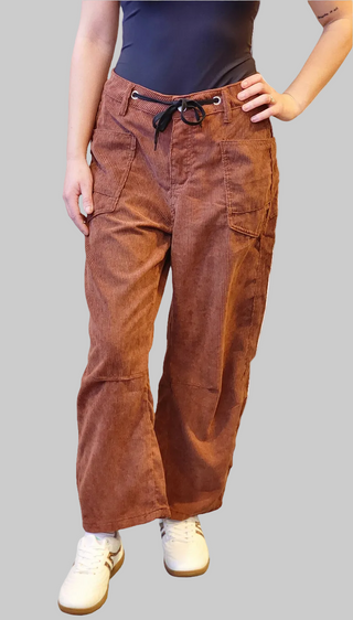 Corduroy Barrel Cut Pants