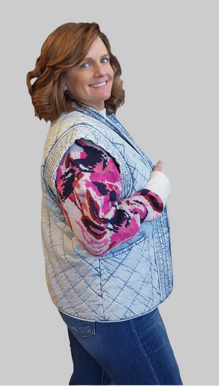 Washed Denim Quilted Vest