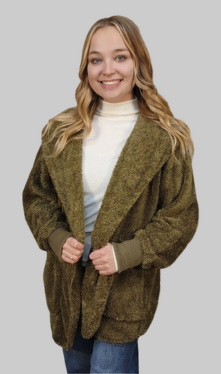 Oversize Fur Open Hoodie