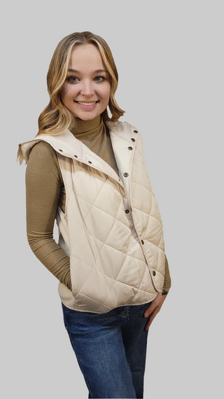 Quilted Puffer Hoodie Vest