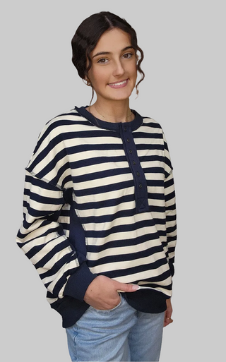 Rebecca Stripe Long Sleeve Top