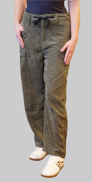 Corduroy Barrel Cut Pants