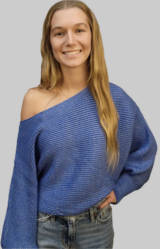 Spring Blue Wide Sleeve Sweater