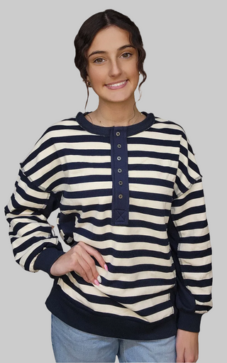Rebecca Stripe Long Sleeve Top