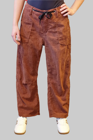 Corduroy Barrel Cut Pants