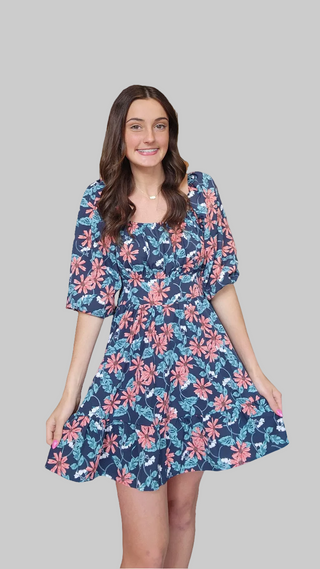 Floral, Open Back Summer Dress