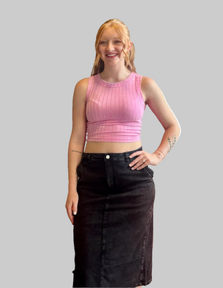 Midi Mineral Washed Skirt