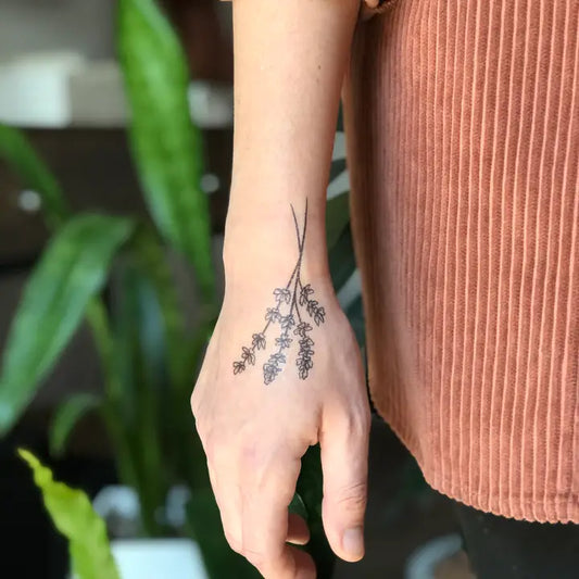 Nature Tats Lavender Twigs Temporary Tattoo