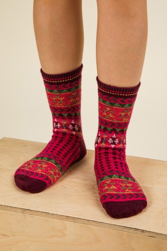 Geometric Graphic Crew Socks