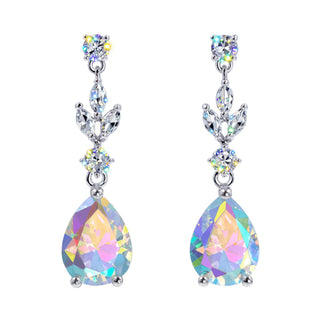 Elegant Teardrop CZ AB Earrings