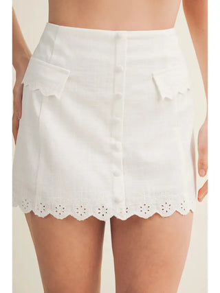 Embordered Mini Skirt