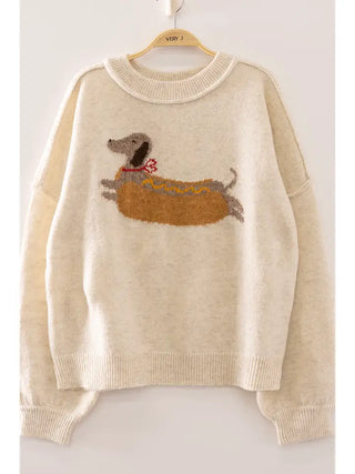 Weiner Hot Dog Fall Sweater