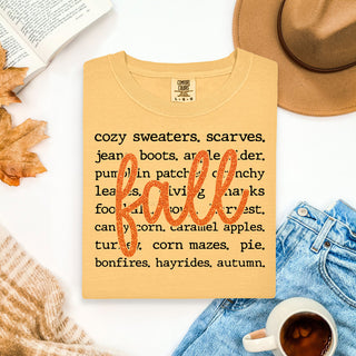 Faux Glitter Fall Words Graphic Tee