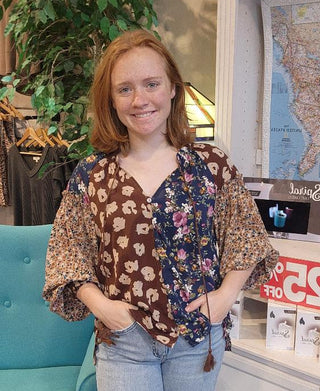 Multi Print Fall Blouse