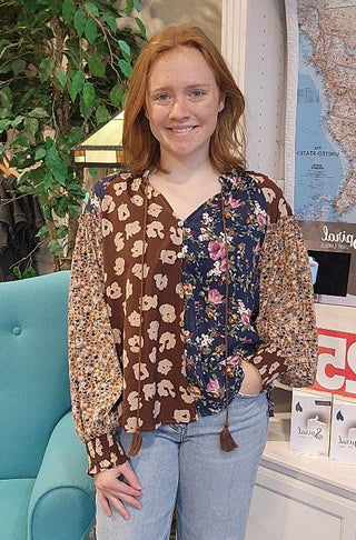 Multi Print Fall Blouse