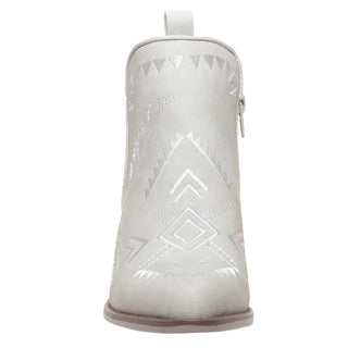 Grey Suede Aztec Print Booties