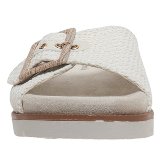 Cream Tweed Buckle Sandal