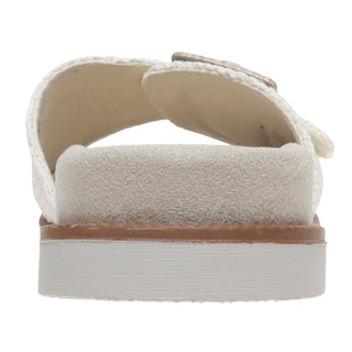 Cream Tweed Buckle Sandal