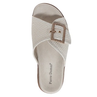 Cream Tweed Buckle Sandal