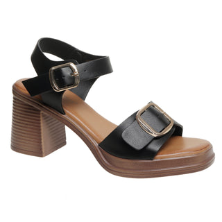 Black Chunky Heel Sandal