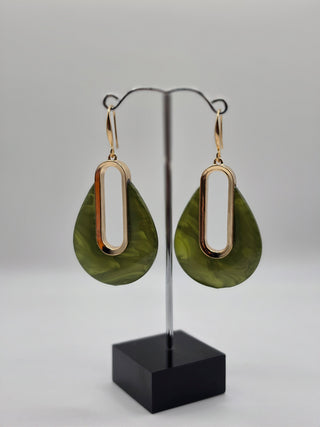 Marble Tear Drop Dangle Earrings