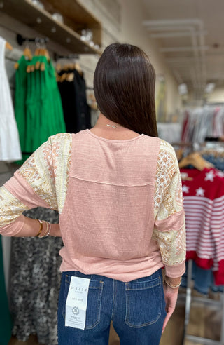 Patchwork Sleeve Knit Top