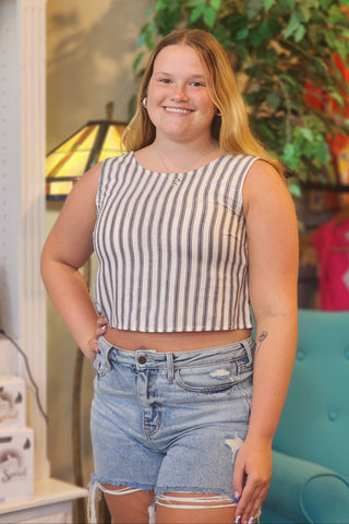 Linen Back Tie Summer Top