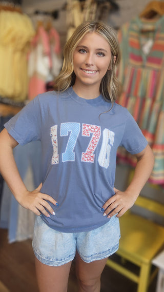 1776 Patterned Patriotic Tee