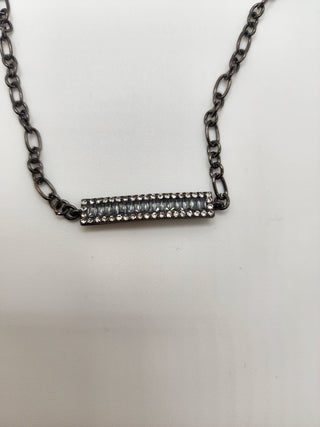 Black Chain Bar Necklace