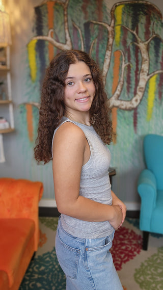 Soft Ribbed Crew Neck Tank Top