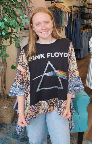 Ruffle Banded Tee- Pink Floyd Prism