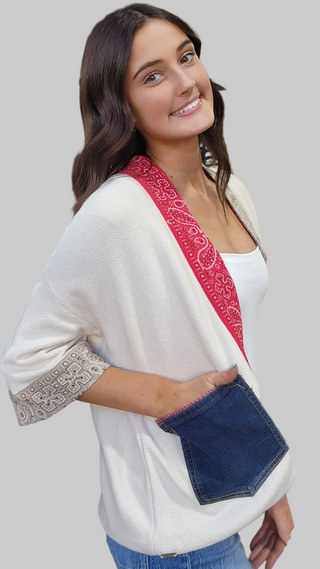 Bandana Upcycled Cardigan