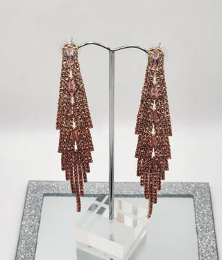 Bronzed Rhinestone Dangle Earring