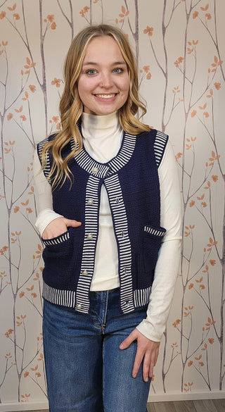 Pearl Button Sweater Vest