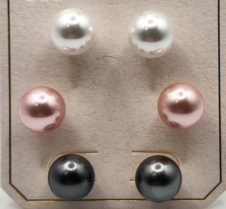 Colored Pearl Stud Set Earrings